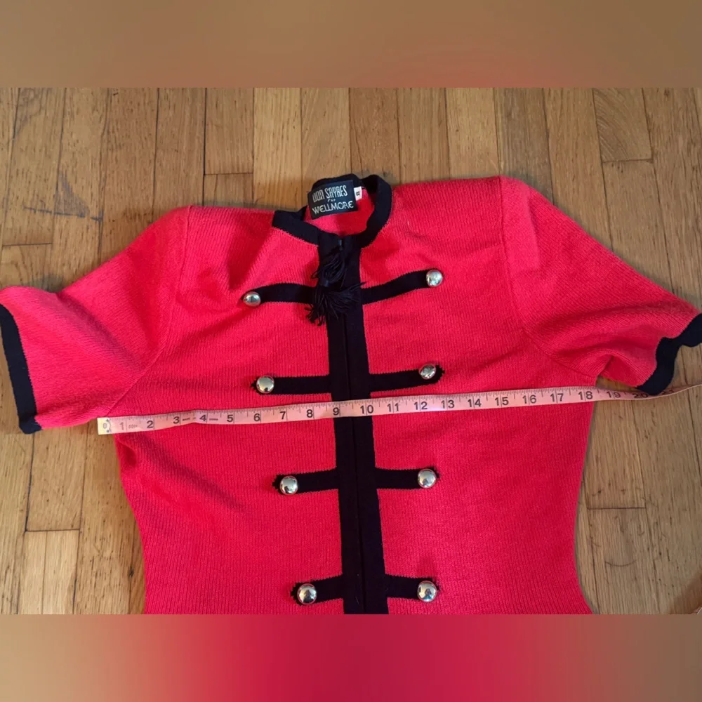 80s Vintage Red Knit Mini Dress - Picture 5 of 7
